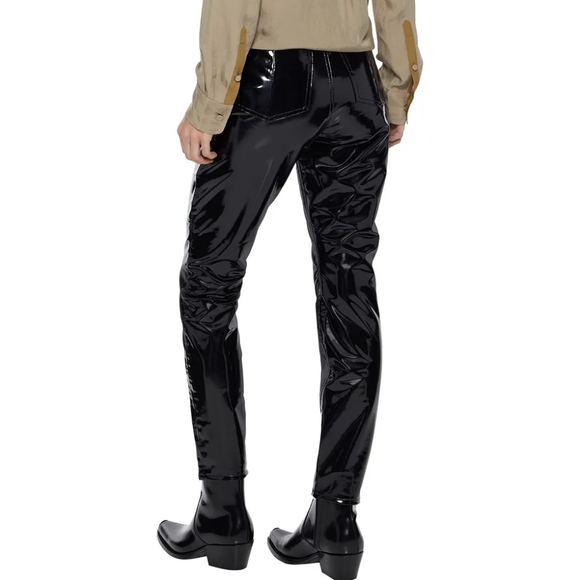 Rag & Bone Black Vinyl Skinny Pants NWT size 28 - Picture 8 of 13